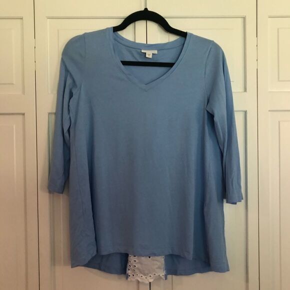 SALE J.jill blue eyelet shirt size xs - Picture 1 of 4